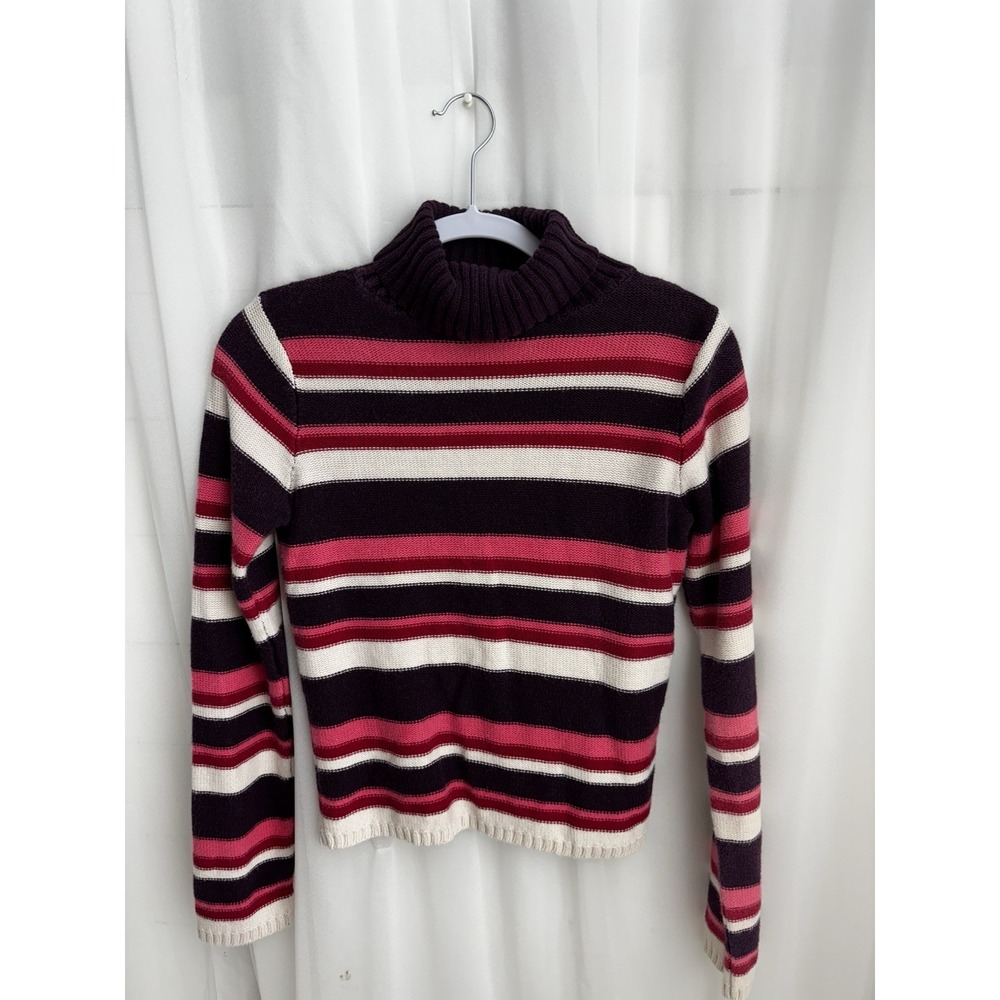 Hollister Turtleneck Sweater Vintage Y2K Striped Women's Size M